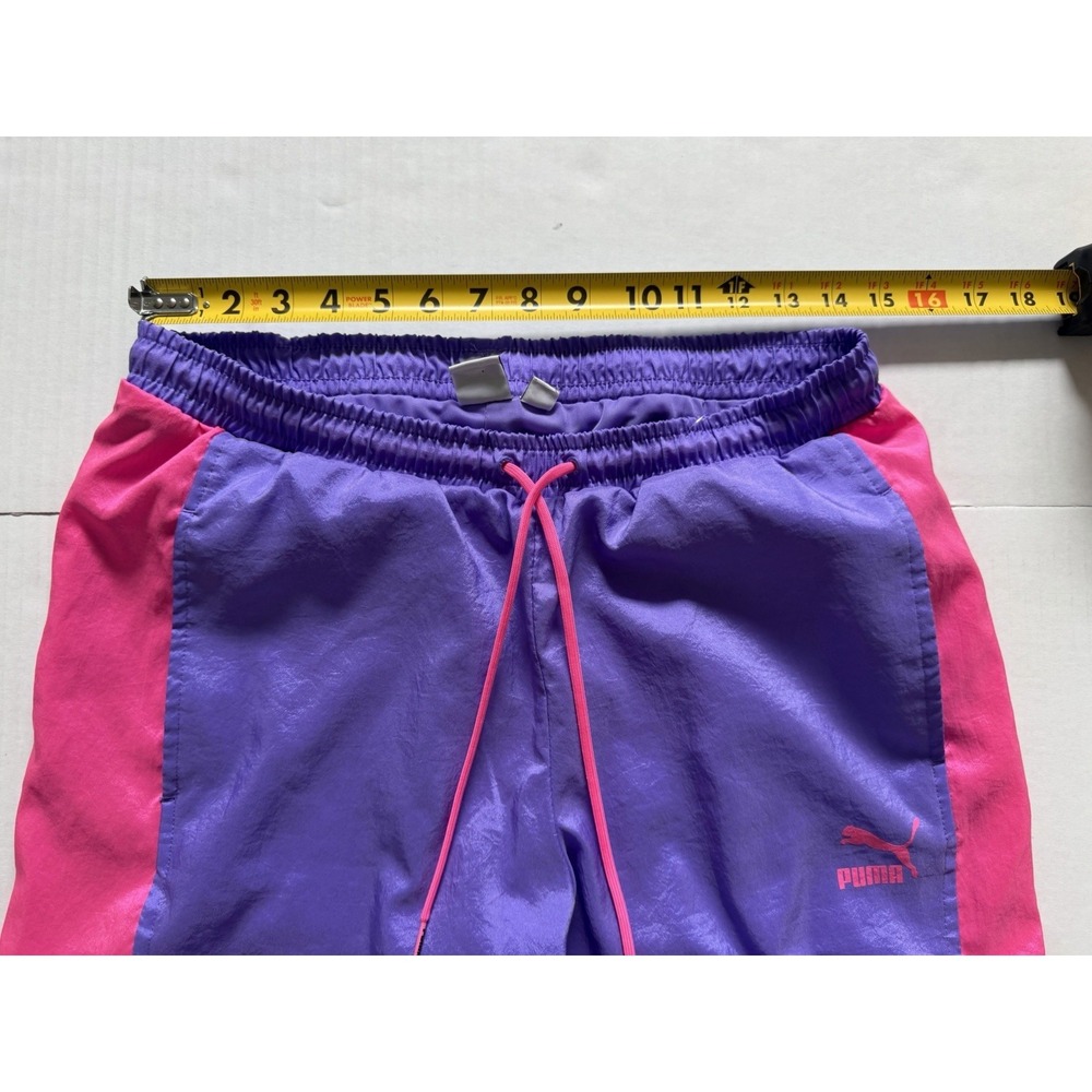 Puma Tailored For Sport Track Pants Nylon Neon Pink Purple Joggers Medium Womens - Picture 5 of 7